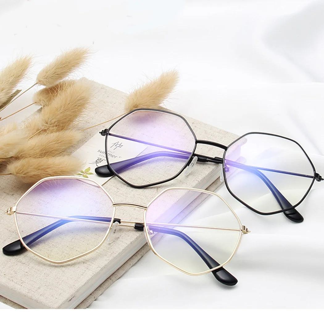 Women Men Frame Hexagon Lens Flat Myopia Optical Mirror Simple Metal Glasses Eyewear Geometric Frames Classic Vintage Glasses
Women Men Frame Hexagon Lens Flat Myopia Optical Mirror Simple Metal Glasses Eyewear Geometric Frames Classic Vintage Glasses