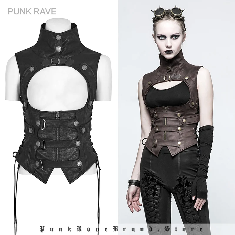 PUNK RAVE Steampunk Vintage Women's Tight Sexy Waistcoats Gothic Cosplay Halloween Stand Collar Fashion Personality Women Vest
PUNK RAVE Steampunk Vintage Women's Tight Sexy Waistcoats Gothic Cosplay Halloween Stand Collar Fashion Personality Women Vest