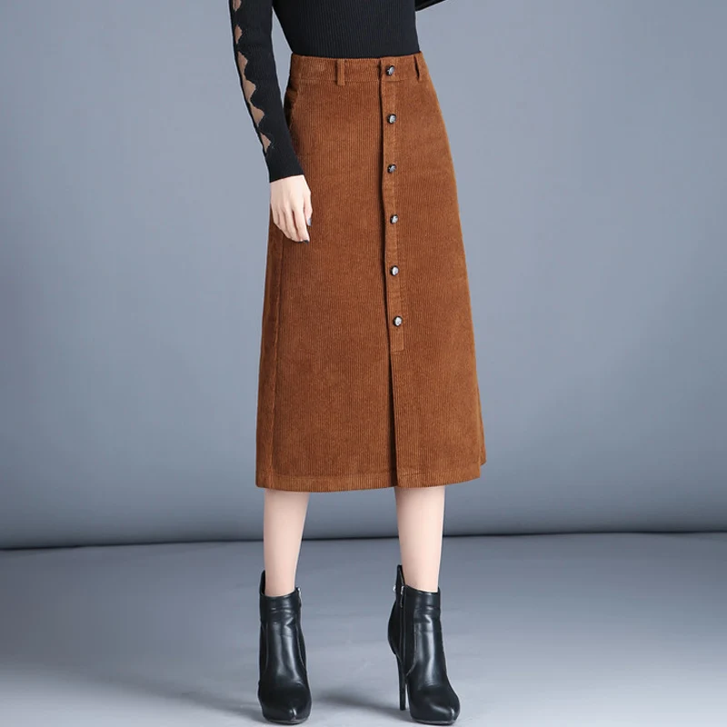 Fall Spring Fashion Women High Waisted Buttons Placket Corduroy Black Blue Skirt , Autumn Winter Vintage Woman 3xl 4xl Skirts
Fall Spring Fashion Women High Waisted Buttons Placket Corduroy Black Blue Skirt , Autumn Winter Vintage Woman 3xl 4xl Skirts