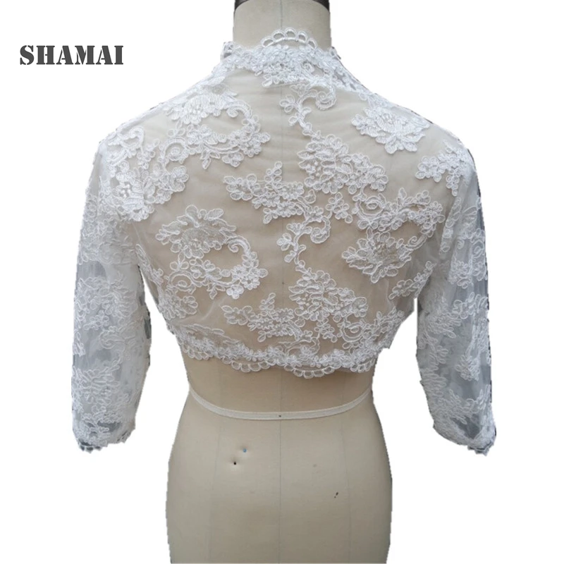 SHAMAI Three Quarters Sleeve Lace Wedding Jacket White Bridal Coat Ivory Wedding Wraps Bolero
SHAMAI Three Quarters Sleeve Lace Wedding Jacket White Bridal Coat Ivory Wedding Wraps Bolero