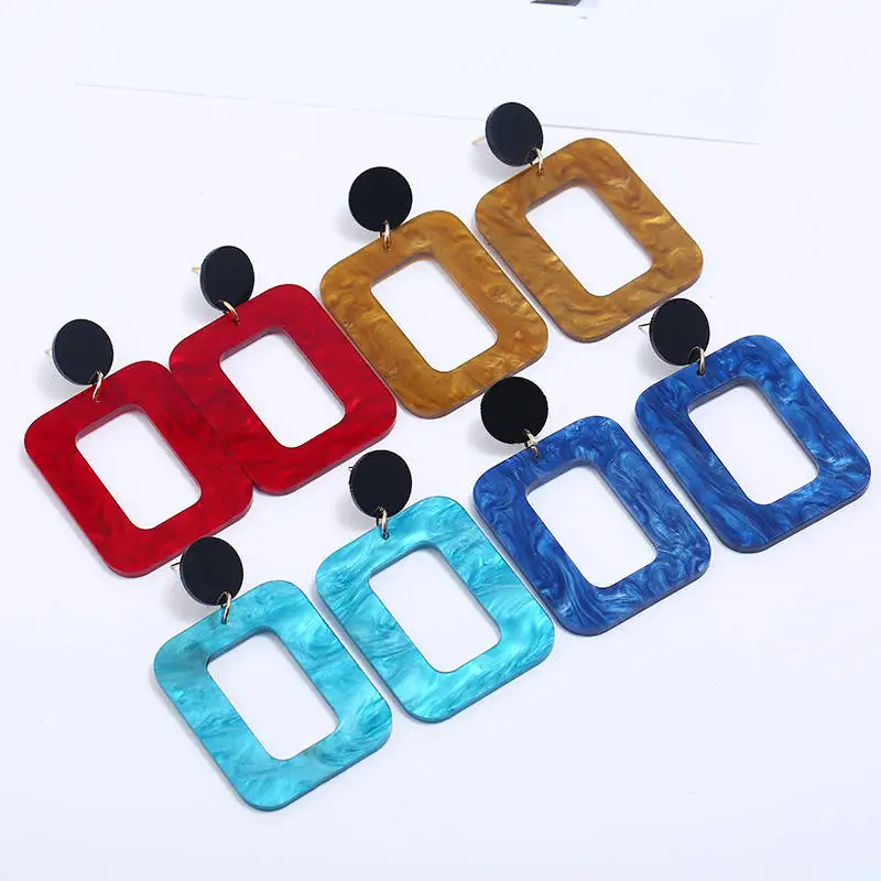 New Arrival Fashion Style Women Big Statement Drop Earrings Square Drops Personality Jewelry Red Blue Colorful Dangle Earring
New Arrival Fashion Style Women Big Statement Drop Earrings Square Drops Personality Jewelry Red Blue Colorful Dangle Earring