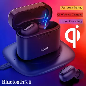 INSMA AirBuds with QI Charging Case Mini TWS Earphone bluetooth 5.0 Earbuds Hi-Fi Stereo Wireless Headphone Headset Black
INSMA AirBuds with QI Charging Case Mini TWS Earphone bluetooth 5.0 Earbuds Hi-Fi Stereo Wireless Headphone Headset Black