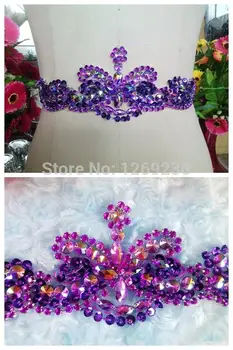 A143 Free shipping hand made crystal patches Sequins Rhinestones Purple applique 30*9cm for top dress belt
A143 Free shipping hand made crystal patches Sequins Rhinestones Purple applique 30*9cm for top dress belt