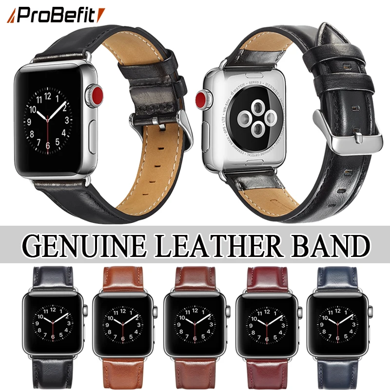 Ремешок из натуральной коровьей кожи для apple watch series 6 SE 5 4 3 2 1 38 мм 42 браслет с