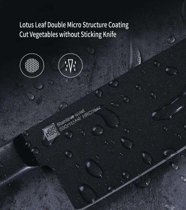 Xiaomi Mijia Cool Black Non-Stick Knife Stainless Steel Knife Set 