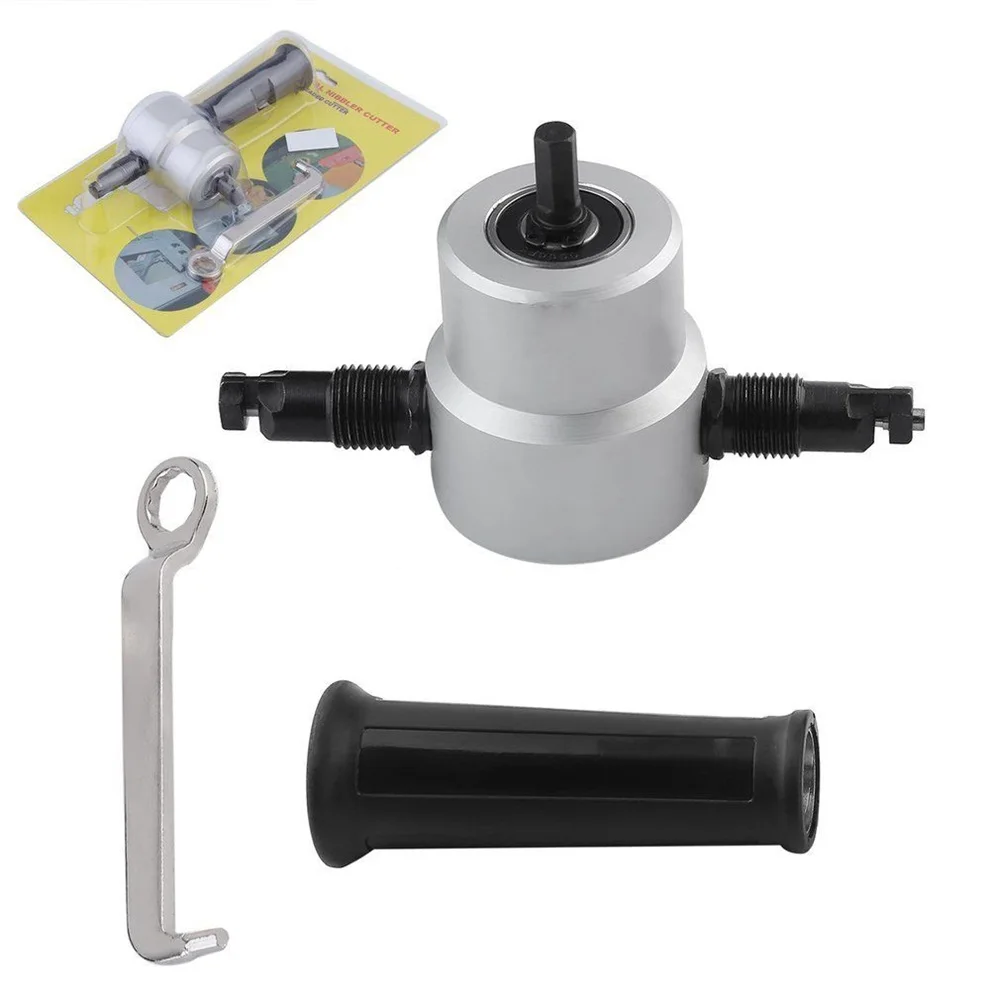 Metal Double Head Sheet Tools Drill Cutter Saw Attachments Power Tools 360 Degrees Adjustment Durable Labor-Saving Tool Parts 
Metal Double Head Sheet Tools Drill Cutter Saw Attachments Power Tools 360 Degrees Adjustment Durable Labor-Saving Tool Parts