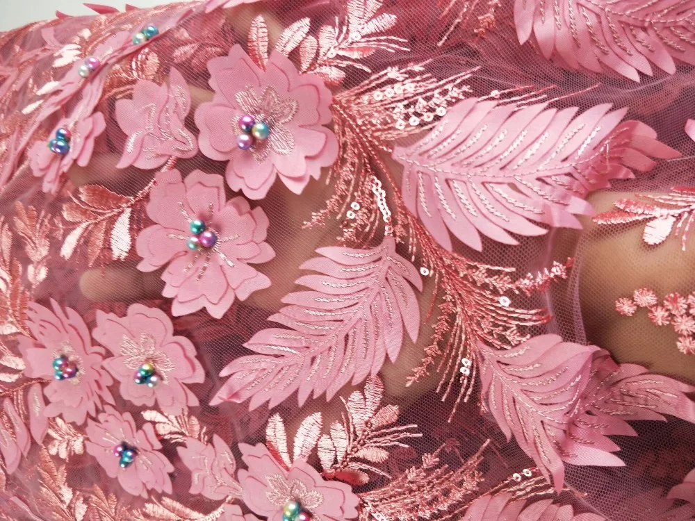 New High quality african french tulle lace fabric with beautiful beads 3d flower pattern design french net lace for wedding
New High quality african french tulle lace fabric with beautiful beads 3d flower pattern design french net lace for wedding