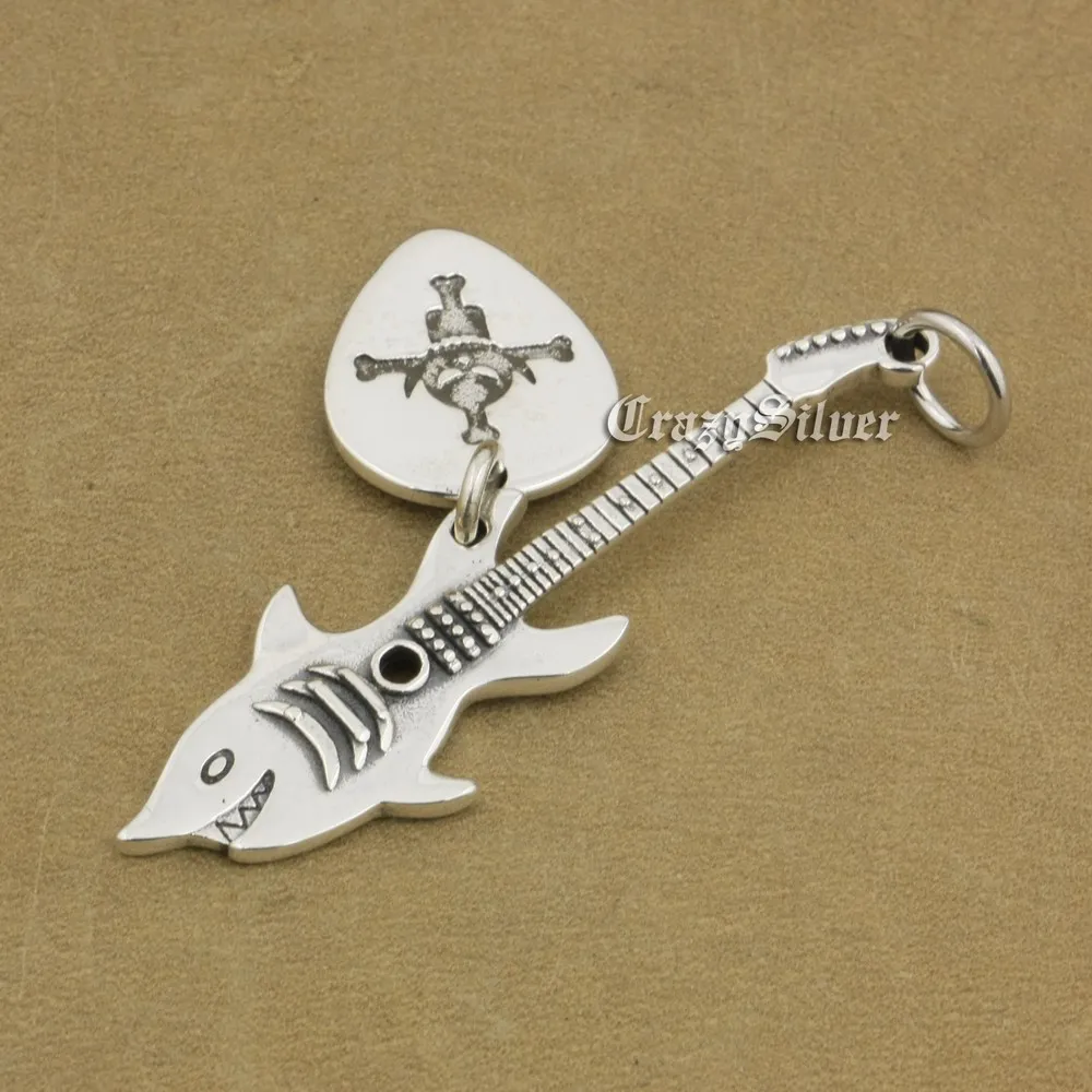 925 Sterling Silver Shark Guitar of Brook One Piece Pendant Mens Biker 9M023A JP
925 Sterling Silver Shark Guitar of Brook One Piece Pendant Mens Biker 9M023A JP