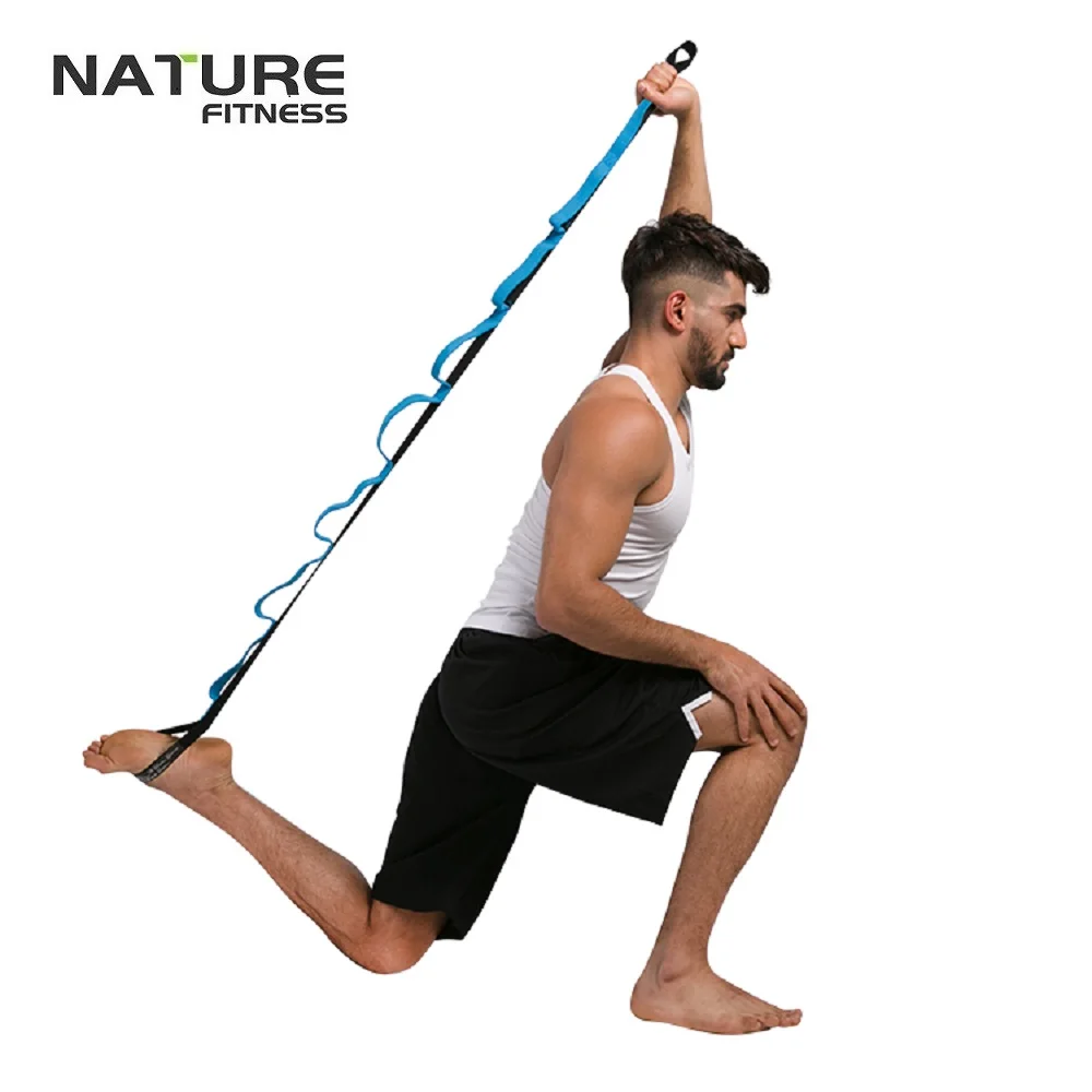 2 м пояс для йоги из хлопка йога Пилатес стрейч ремешок с петлями талии фитнеса