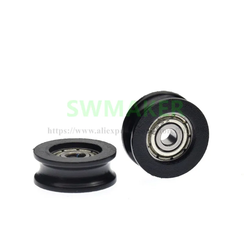 1pcs-3-15-6mm-623ZZ-bearing-pulley-rolling-window-wheel-U-groove-wheel-Nylon-Peilin-guide (3)