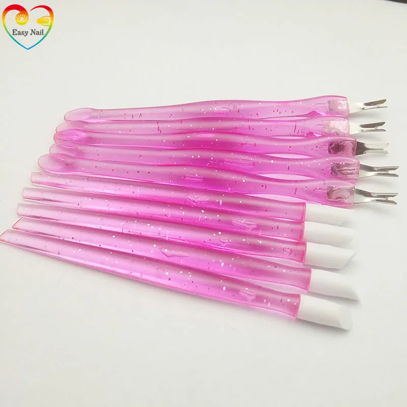 

EasyNail 10Pcs (5 pusher+5 fork) Nail Art Tool Dead Skin Fork Trimmer Peeling Knife Cuticle Remover Salon Cuticle Pusher Pink