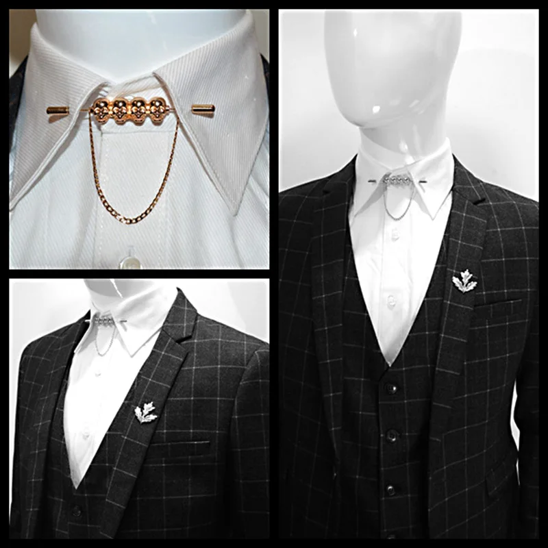 OBN New Brand Gold/Silver skeleton Head Chain MensTie Collar Pin Brooch Tie Stick Pin Shirt with Collar Bars Jewelry
OBN New Brand Gold/Silver skeleton Head Chain MensTie Collar Pin Brooch Tie Stick Pin Shirt with Collar Bars Jewelry