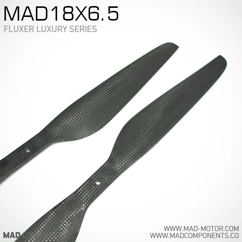 MAD18X6.5Pro Fluxer Economical CF propellers for brushless motor the Drone UAV,Quadcopter, Hexcopter,Octcopter with high balance 
MAD18X6.5Pro Fluxer Economical CF propellers for brushless motor the Drone UAV,Quadcopter, Hexcopter,Octcopter with high balance