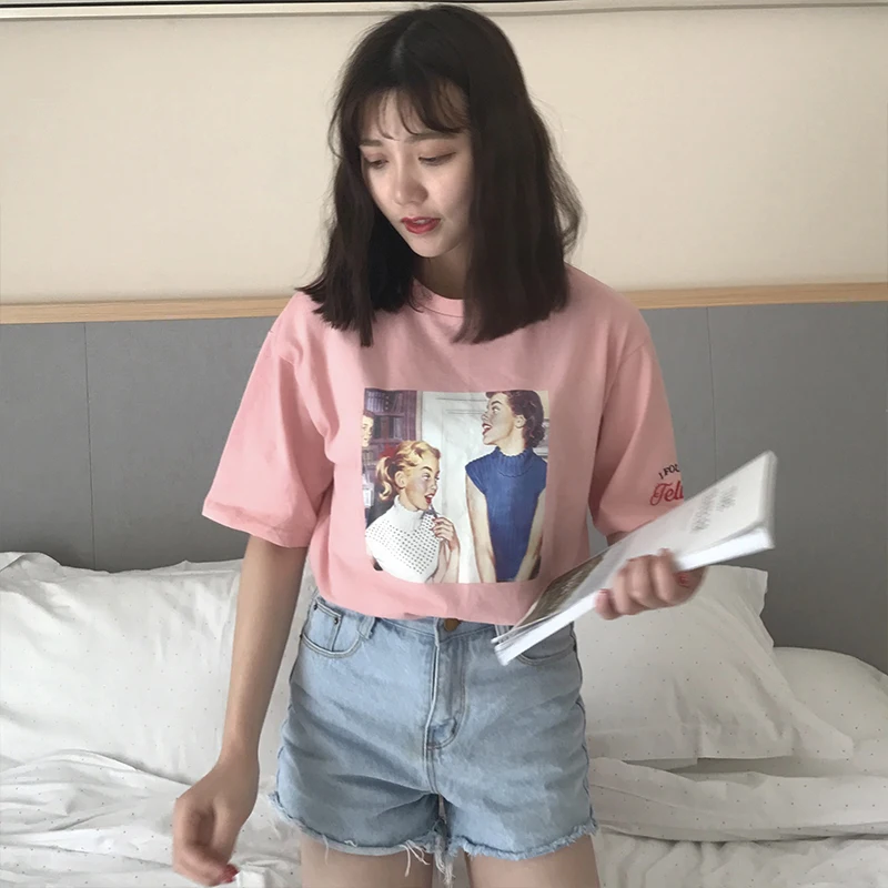 Summer New Nostalgic Letters Embroidery Loose Student Tshirt Women's T-shirts Tops Kawaii Ladies Retro Female Korean Harajuku
Summer New Nostalgic Letters Embroidery Loose Student Tshirt Women's T-shirts Tops Kawaii Ladies Retro Female Korean Harajuku