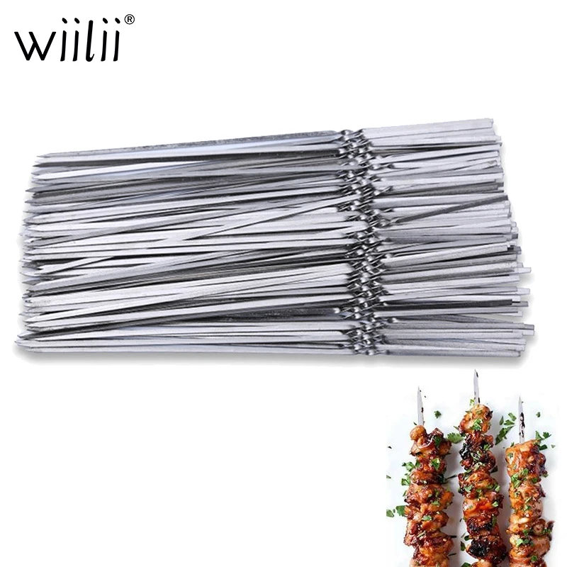 Stainless Steel Barbecue Skewers BBQ Needle Reusable Flat Bbq Stick For Outdoor Camping Picnic Barbeque Accessoriees
Stainless Steel Barbecue Skewers BBQ Needle Reusable Flat Bbq Stick For Outdoor Camping Picnic Barbeque Accessoriees