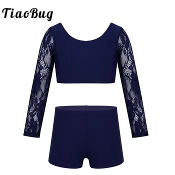 TiaoBug Kids Teens Lace Long Sleeves Crop Top with Shorts Two-piece Dance Wear Set Girls Gymnastics Ballet Stage Dance Costumes
TiaoBug Kids Teens Lace Long Sleeves Crop Top with Shorts Two-piece Dance Wear Set Girls Gymnastics Ballet Stage Dance Costumes