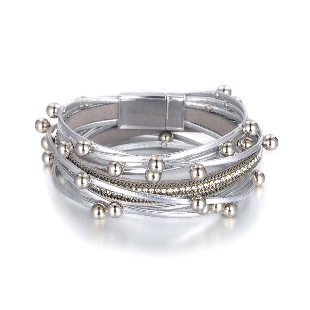 Lokaer Hot Sale Wholesale Fashion Leather Bracelet Multilayer Bracelets Rhinestone Magnet Buckle For Women Gift WRBR006
Lokaer Hot Sale Wholesale Fashion Leather Bracelet Multilayer Bracelets Rhinestone Magnet Buckle For Women Gift WRBR006