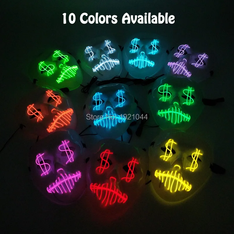 YEAHUI EL Brand New Design EL Wire Glowing Mask Luminous US Dollar Mask Halloween Party Mask Christmas Party Decoration
YEAHUI EL Brand New Design EL Wire Glowing Mask Luminous US Dollar Mask Halloween Party Mask Christmas Party Decoration