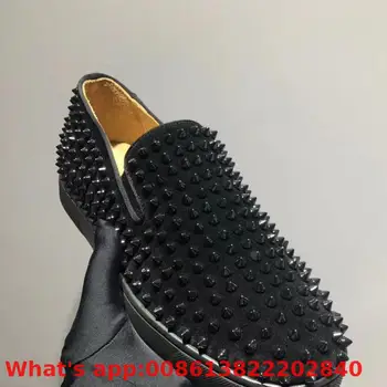 Slip-on Trend Leather Red Bottoms Shoes Low-cut For Men Shoes Black Rivet Whole Casual Shoes Couple Models Flat Loafers
Slip-on Trend Leather Red Bottoms Shoes Low-cut For Men Shoes Black Rivet Whole Casual Shoes Couple Models Flat Loafers