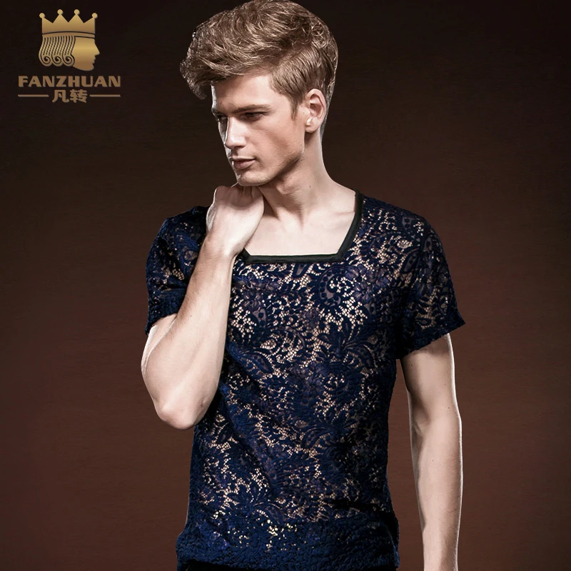 FANZHUAN Featured Brands Clothing Short Sleeve Lace T Shirt Breathable Slim Men Tops Mens Tee Embroidered Hollow T Shirts Dress
FANZHUAN Featured Brands Clothing Short Sleeve Lace T Shirt Breathable Slim Men Tops Mens Tee Embroidered Hollow T Shirts Dress