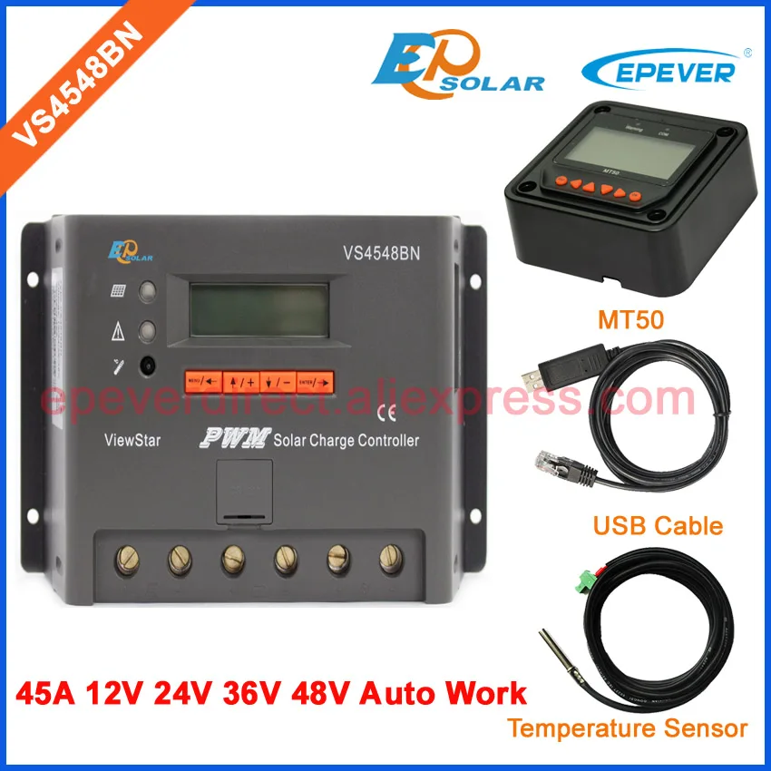 EPEVER 45A regulator factory direct supplu VS4548BN Solar controller 48V/36V battery charger USB and MT50 Meter lcd display
EPEVER 45A regulator factory direct supplu VS4548BN Solar controller 48V/36V battery charger USB and MT50 Meter lcd display