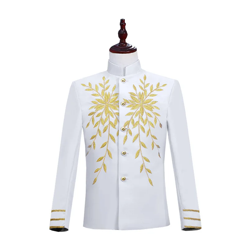 Clothes 2019 New Men's Stage Embroidered European Court Dresses Chinese Style Blazers White Suits White Red Black Mens Blazer
Clothes 2019 New Men's Stage Embroidered European Court Dresses Chinese Style Blazers White Suits White Red Black Mens Blazer