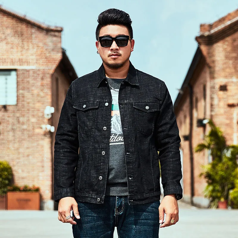 Plus large size increase men's fashion jacket new casual loose shirt handsome black denim jacket men's large size 2XL-6XL
Plus large size increase men's fashion jacket new casual loose shirt handsome black denim jacket men's large size 2XL-6XL