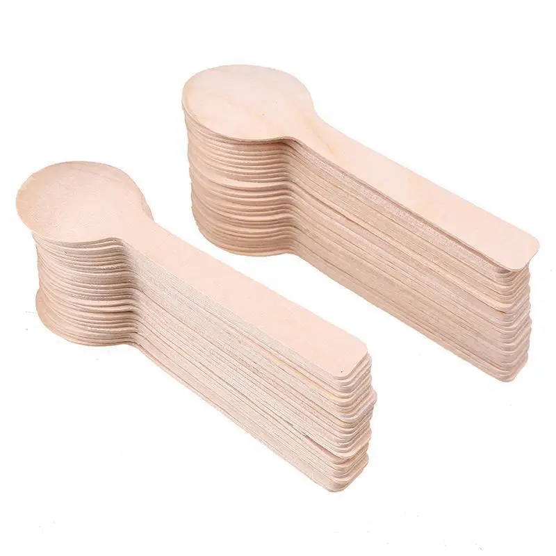 HOT SALE 100Pcs Disposable Wooden Spoon Mini Ice Cream Spoon Wood Western Dessert Scoop Wedding Party Tableware Kitchen Access
HOT SALE 100Pcs Disposable Wooden Spoon Mini Ice Cream Spoon Wood Western Dessert Scoop Wedding Party Tableware Kitchen Access