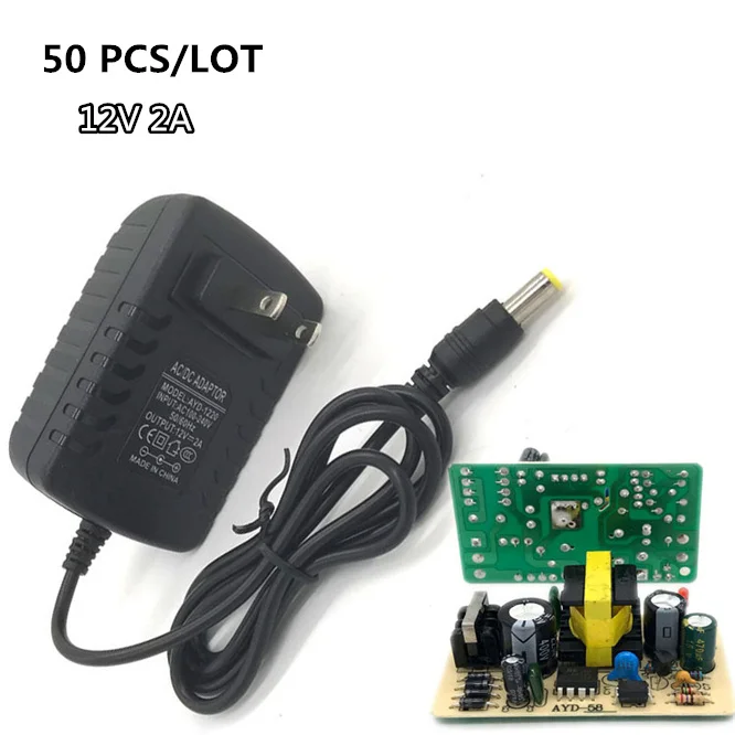50 PCS/LOT US Plug 5.5mm x 2.1mm 12V 2A for Switch LED Strip Lamp 100-240V AC to DC Power Adapter Supply Charger adaptor
50 PCS/LOT US Plug 5.5mm x 2.1mm 12V 2A for Switch LED Strip Lamp 100-240V AC to DC Power Adapter Supply Charger adaptor