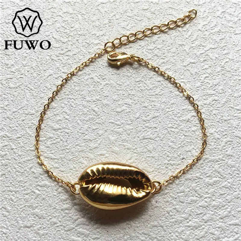 FUWO Dainty Cowrie Sea Shell Bracelet With 24K Gold Dipped Brass Bracelet Female Elegant Cuff Bohemian Jewelry Wholesale BR506
FUWO Dainty Cowrie Sea Shell Bracelet With 24K Gold Dipped Brass Bracelet Female Elegant Cuff Bohemian Jewelry Wholesale BR506