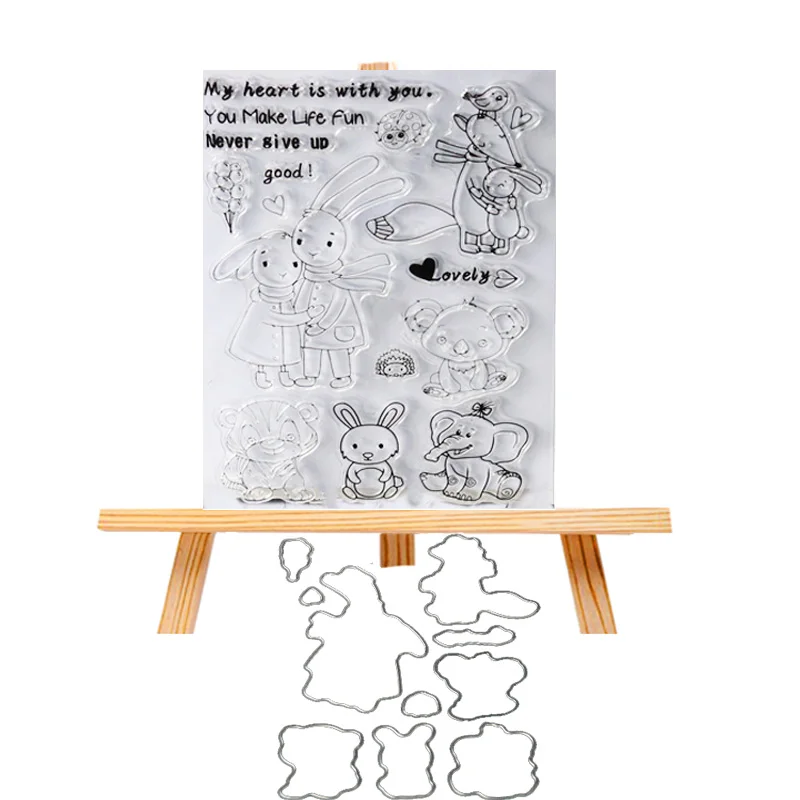 Rabbit Stamp and Dies Cear Rubber Silicone Stamp and Metal Cutting Dies set Stamp with dies for card making scrapbooking
Rabbit Stamp and Dies Cear Rubber Silicone Stamp and Metal Cutting Dies set Stamp with dies for card making scrapbooking