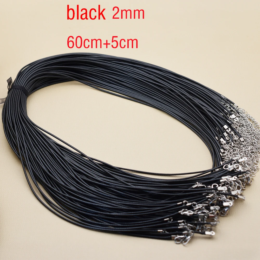 100pieces Waxed Cotton 2mm Wax Cord Thread Black Color Necklace Cords 60cm length 5cm extended chainJewelry chain necklace cord
100pieces Waxed Cotton 2mm Wax Cord Thread Black Color Necklace Cords 60cm length 5cm extended chainJewelry chain necklace cord