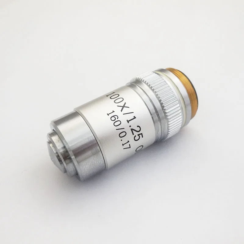 195 100X/1.25 Objective Lens DIN45mm Oil Achromatic Objective Lens for Biological Microscope
195 100X/1.25 Objective Lens DIN45mm Oil Achromatic Objective Lens for Biological Microscope