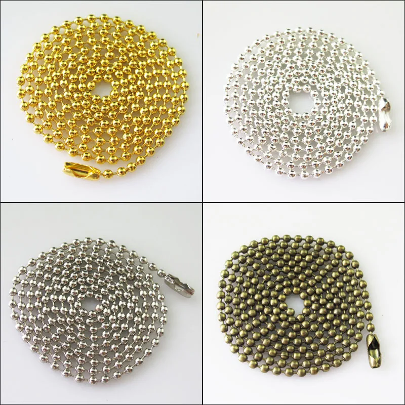 New 3Strand Ball Chains Necklace 1.5mm beads w/connector Gold Silver Bronze Plated 80cm
New 3Strand Ball Chains Necklace 1.5mm beads w/connector Gold Silver Bronze Plated 80cm