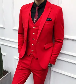 3PC Suit Men Red New Slim Fit Business Formal Wear Tuxedo High Quality Wedding Dress Mens Suits Casual Costum Made
3PC Suit Men Red New Slim Fit Business Formal Wear Tuxedo High Quality Wedding Dress Mens Suits Casual Costum Made