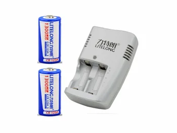 2pcs 1300mAh 3v CR123A rechargeable LiFePO4 battery lithium battery with charger
2pcs 1300mAh 3v CR123A rechargeable LiFePO4 battery lithium battery with charger