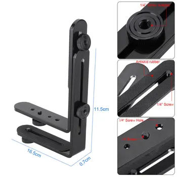 Andoer Double Dual L Shaped Speedlite Camera LED Flash Photography Light Bracket Holder for SLR Camera 1/4" Screw Tripod
Andoer Double Dual L Shaped Speedlite Camera LED Flash Photography Light Bracket Holder for SLR Camera 1/4" Screw Tripod
