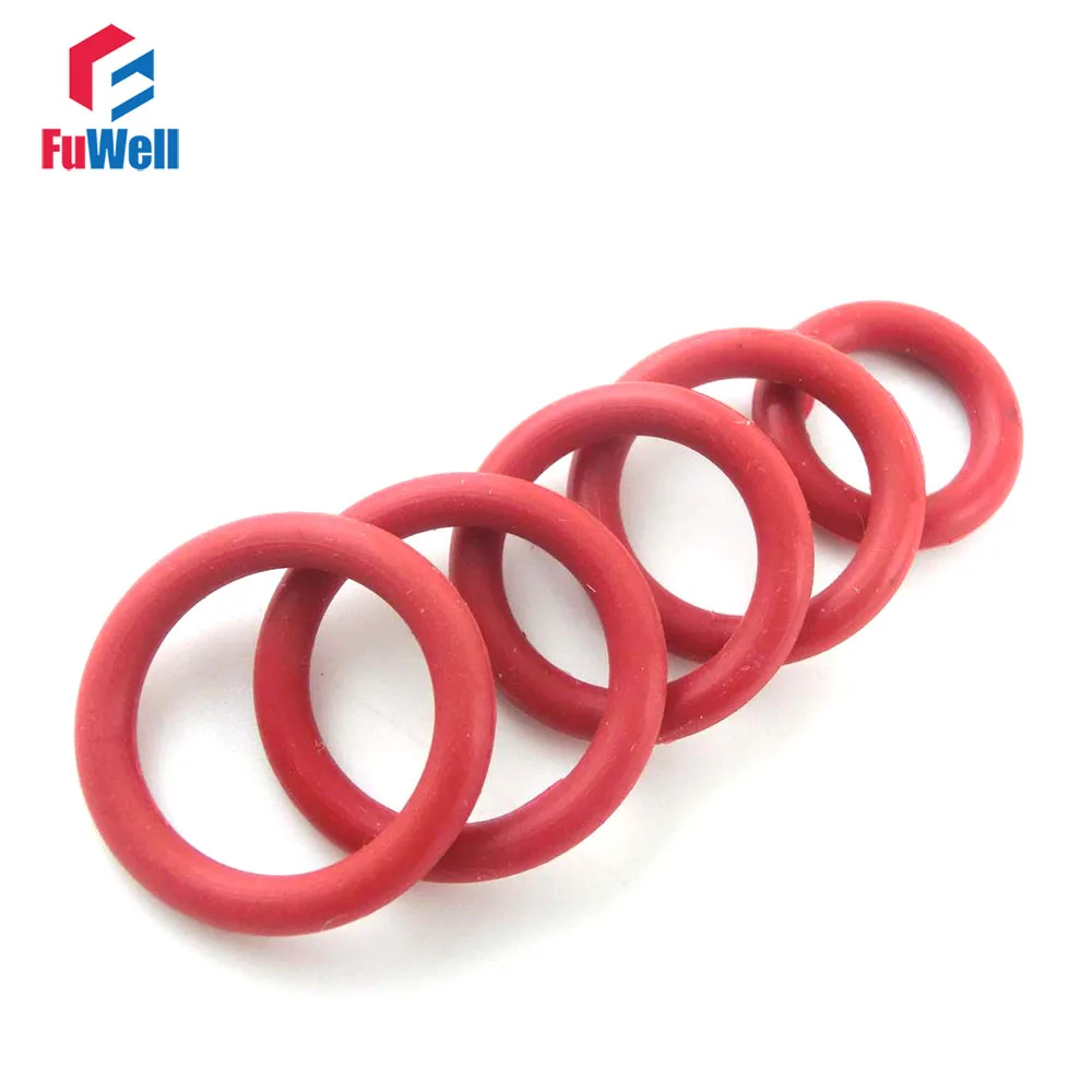 

20pcs Red Silicon Rubber 3mm Thickness O Ring Seals Gasket 100/105/110/115/120/125/130/135/140/145/150mm OD O-Ring Sealing
