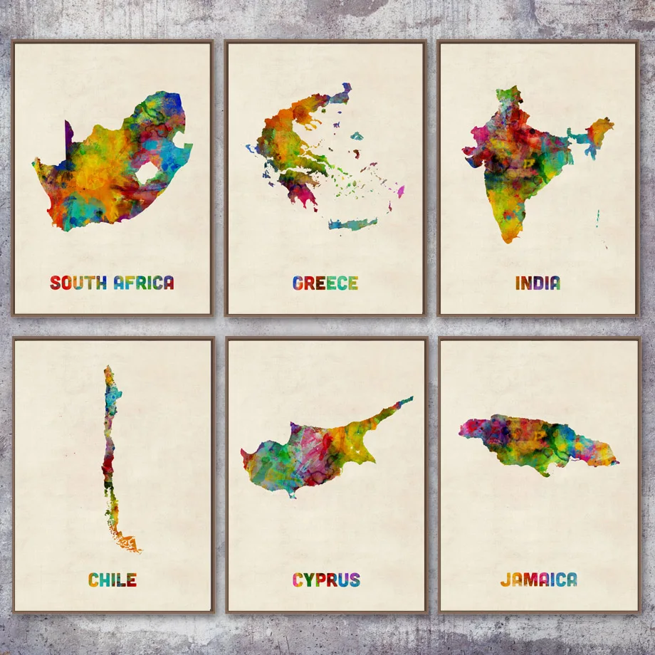 Greece Thailand Chile Fiji Watercolor Map Wall Art Canvas Painting Nordic Posters And Prints Wall Pictures For Living Room Decor
Greece Thailand Chile Fiji Watercolor Map Wall Art Canvas Painting Nordic Posters And Prints Wall Pictures For Living Room Decor