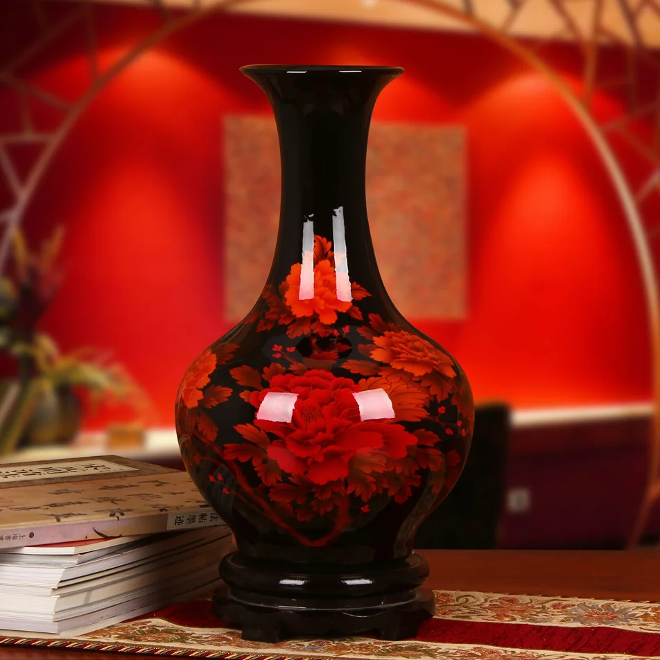 Jingdezhen ceramics high-grade crystal glaze Black Vase Vase Decoration of modern living room decoration crafts Home Furnishing
Jingdezhen ceramics high-grade crystal glaze Black Vase Vase Decoration of modern living room decoration crafts Home Furnishing