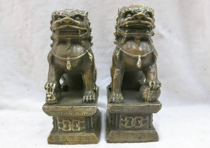 wholesale factory 6" China Feng Shui brass copper guard lucky Foo Dogs Lions pair Statue
wholesale factory 6" China Feng Shui brass copper guard lucky Foo Dogs Lions pair Statue