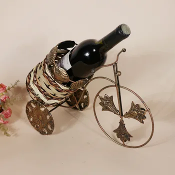 Private custom wine Vintage tricycle rattan frame Wine fashion iron ornaments metal wine holder
Private custom wine Vintage tricycle rattan frame Wine fashion iron ornaments metal wine holder