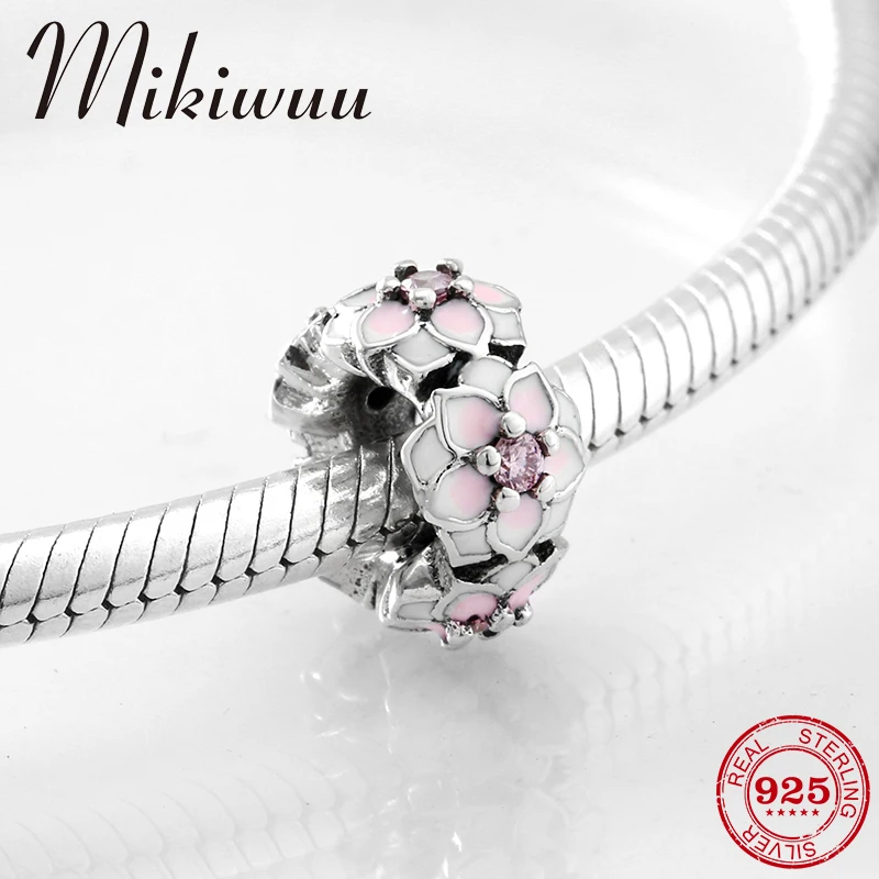 925 Sterling Silver pink zircon Enamel magnolia flowers round spacer bead Jewelry making Fit Original Pandora Charm Bracelet
925 Sterling Silver pink zircon Enamel magnolia flowers round spacer bead Jewelry making Fit Original Pandora Charm Bracelet