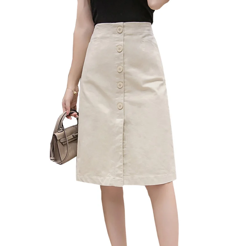 Shintimes Faldas Mujer Moda 2019 Summer Knee Length Pencil Skirts Women Button High Waist Black White Split Vintage School Skirt
Shintimes Faldas Mujer Moda 2019 Summer Knee Length Pencil Skirts Women Button High Waist Black White Split Vintage School Skirt