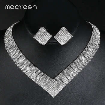 Mecresh Crystal Bridal Wedding Jewelry Sets African Beads Silver Color Rhinestone Women Necklace Sets Engagement Jewelry MTL475
Mecresh Crystal Bridal Wedding Jewelry Sets African Beads Silver Color Rhinestone Women Necklace Sets Engagement Jewelry MTL475