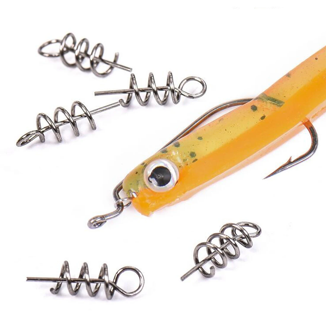 20/100 pcs Fishing Lures Soft Pin Fixed Latch Needle Soft Worms Bait With Spring fishing lures 
20/100 pcs Fishing Lures Soft Pin Fixed Latch Needle Soft Worms Bait With Spring fishing lures