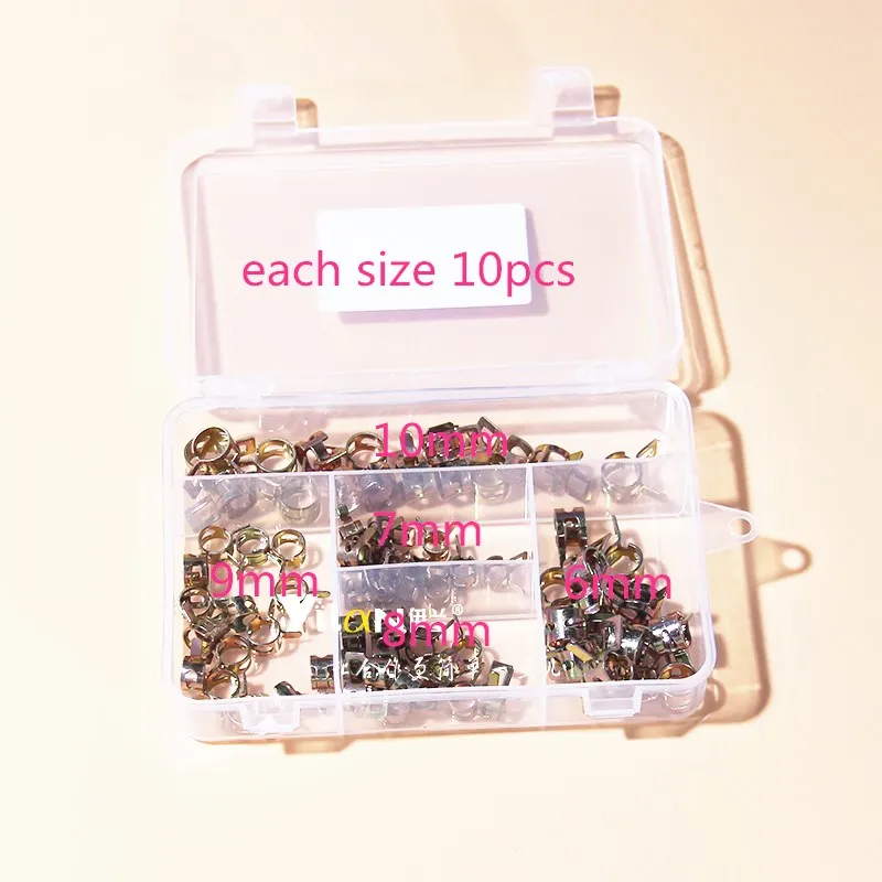 50Pcs 6-10mm for choose Fuel Spring Clip Vacuum Silicon Hose Clamp Autos Autos Spring Clip Fuel Oil Water Hose Pipe Tube Clamp
50Pcs 6-10mm for choose Fuel Spring Clip Vacuum Silicon Hose Clamp Autos Autos Spring Clip Fuel Oil Water Hose Pipe Tube Clamp