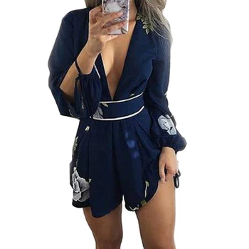 Women Summer Playsuits Fashion Sexy Lady Deep V -Neck Backless Jumpsuit Shorts Rompers Floral Printed Spring Playsuits 
Women Summer Playsuits Fashion Sexy Lady Deep V -Neck Backless Jumpsuit Shorts Rompers Floral Printed Spring Playsuits