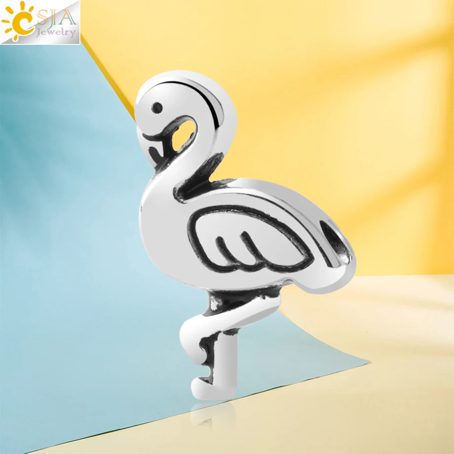 CSJA 10pcs Mini Flamingo Beads Size 12x7x3mm Antique Silver Women Girl Jewelry DIY Accessories for Necklace Bracelet Making S256
CSJA 10pcs Mini Flamingo Beads Size 12x7x3mm Antique Silver Women Girl Jewelry DIY Accessories for Necklace Bracelet Making S256