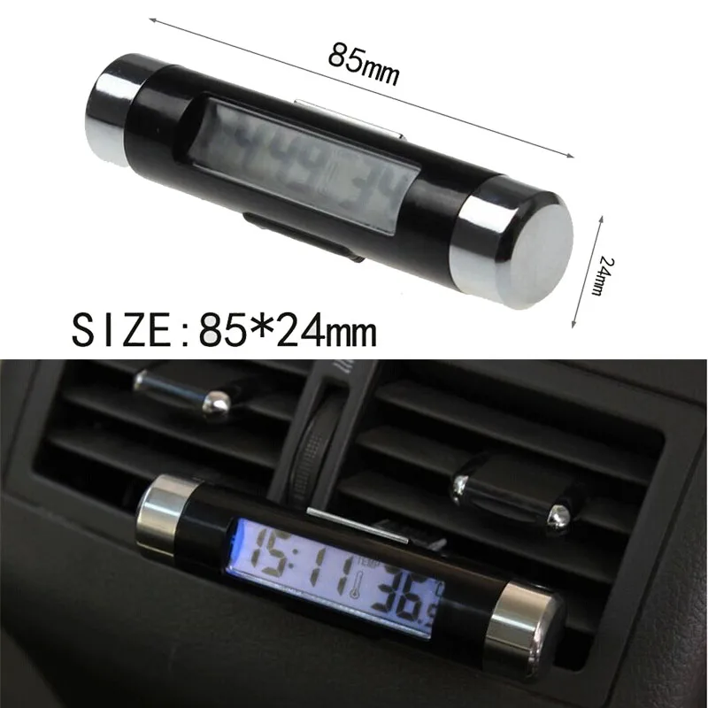 Car electronic lcd clock thermometer electronic uminous clock auto supplies for all the car 1pc CUAP37